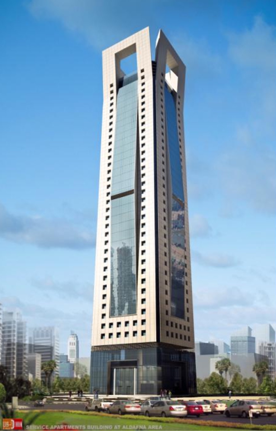 Service apartment tower elevation